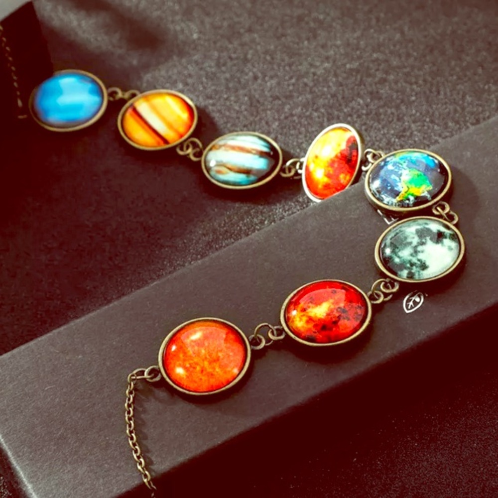 Trendy Solar System Eight Planet Necklace